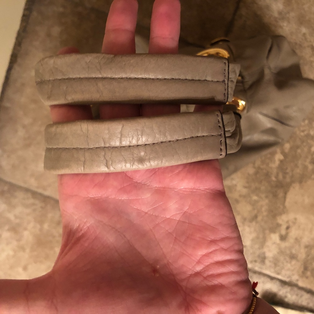 B. Makowsky Leather Shoulder Bag in Stone - Picture 3 of 4